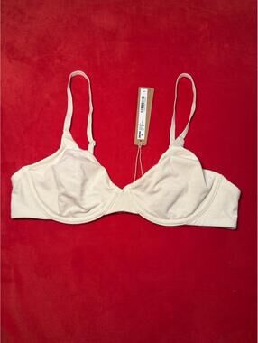 Skims Cotton Jersey T Shirt Bra Color Bone Size 34B